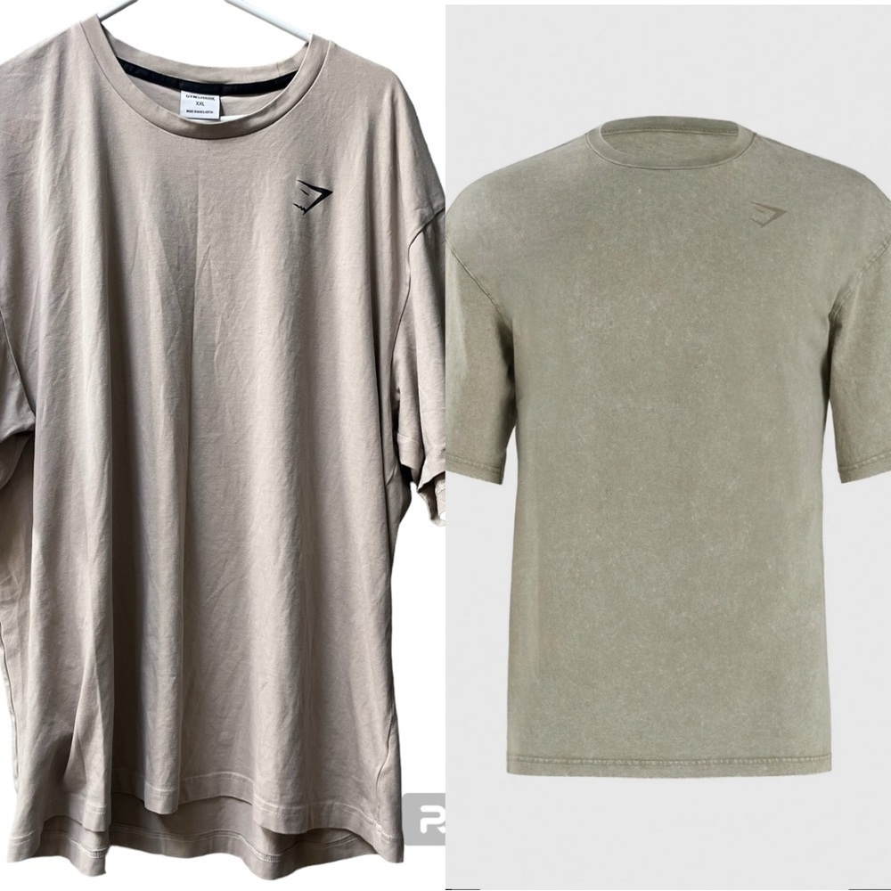 Gymshark Power Wash Men’s Beige Short Sleeve T-shirt